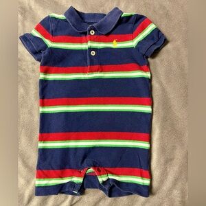 Baby Sz 9M Ralph Lauren Striped One Piece Outfit